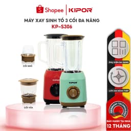 Thumbnail Máy xay sinh tố KIPOR KP-S306 - Tặng kèm 3 cối 0,2L, 0,5L, 1,5L - Tự ngắt chống quá tải - Bảo hành tại nhà 12 tháng 1