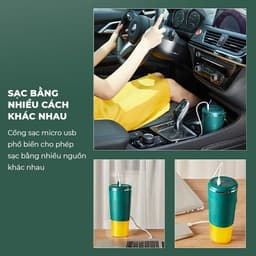 Thumbnail Máy xay sinh tố cầm tay mini đa năng YOICE 6 lưỡi cối thủy tinh dung tích 300ml [HÀNG CHÍNH HÃNG - BẢO HÀNH 1 NĂM] 3