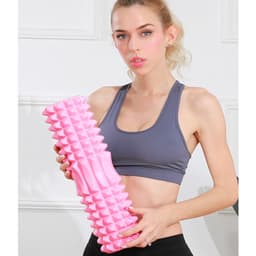Thumbnail [Màu Hồng] Foam Roller Massage - Con Lăn Yoga Matxa Tập Gym Tập Thể Thao Giãn Cơ Ống Trụ Lăn Xốp Có Gai Hãng Amalife 4