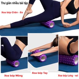 Thumbnail Foam Roller Massage Màu ĐEN - Con Lăn Yoga Matxa Tập Gym Tập Thể Thao Giãn Cơ Ống Trụ Lăn Xốp Có Gai Hãng Amalife 3