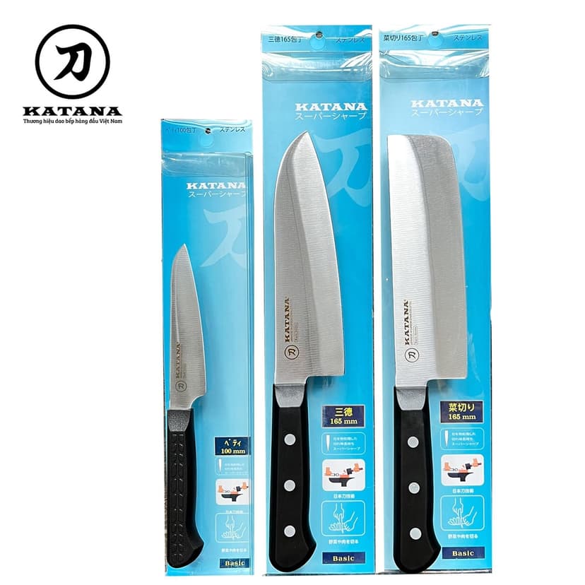 Ảnh BỘ DAO LÀM BẾP cao cấp KATANA Basic thép chống gỉ Made in Việt Nam - KATASET3 1