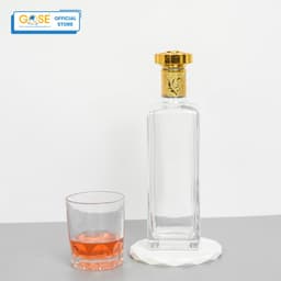 Thumbnail Chai thủy tinh đựng rượu 500ml GOSE dáng vuông nắp vàng cao cấp chiết thực phẩm 4