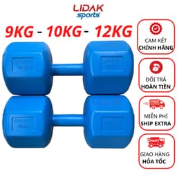 Thumbnail Tạ tay bát giác 9kg 10kg 12kg bọc nhựa ruột tạ có lõi thép chống gãy - LIDAK SPORT 1