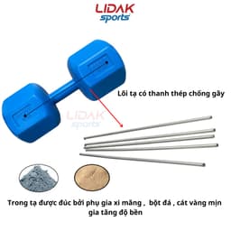 Thumbnail Tạ tay 5kg LIDAK ruột tạ có lõi thép chống gãy siêu bền , tạ tập gym tại nhà 5kg bọc nhựa đúc đặc ruột LIDAK SPORT 3