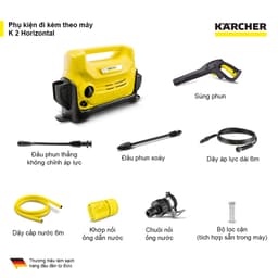 Thumbnail Máy phun rửa áp lực cao Karcher K2 Horizontal động cơ chổi than, áp lực 110 bar và đã bao gồm dây cấp nước 4