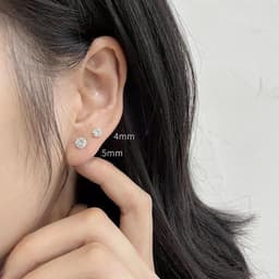 Thumbnail Khuyên tai bạc nữ nụ đá tròn Miêu Bạc bông tai nam nữ chất liệu bạc 925 thời trang phụ kiện trang sức B000145 2