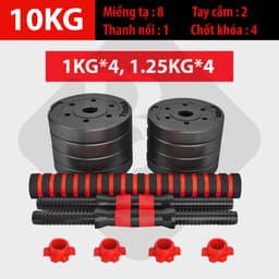 Thumbnail BG Bộ tạ đôi tạ nhựa đen PVC 10KG cao cấp đa năng thiết kế mới 1