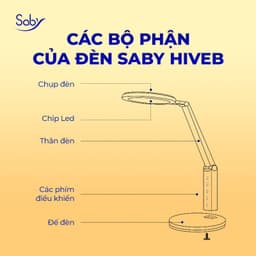 Thumbnail Đèn học đọc sách làm việc chống cận Saby Hiveb, 3 chế độ sáng tắt bật cảm ứng Combo kèm Ổ điện đa năng CubeZ 2