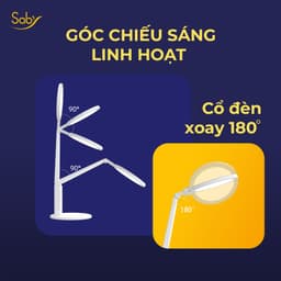 Thumbnail Đèn học đọc sách làm việc chống cận Saby Hiveb, 3 chế độ sáng tắt bật cảm ứng Combo kèm Ổ điện đa năng CubeZ 3
