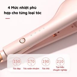 Thumbnail Máy Uốn Tóc Xoăn Gợn Sóng Nước NANOMAX D25 4 Mức Điều Chỉnh Nhiệt Làm Nóng 30 Giây Ion Âm Giữ Nếp Lâu 3