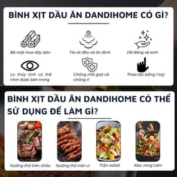 Thumbnail Bình xịt dầu ăn DandiHome dạng phun sương kèm phễu sử dụng cho vỉ nướng, nồi chiên không dầu trong nhà bếp 4