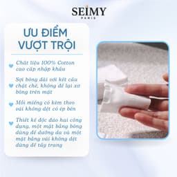 Thumbnail Bông tẩy trang Seimy 100 miếng - 100% Coton 2