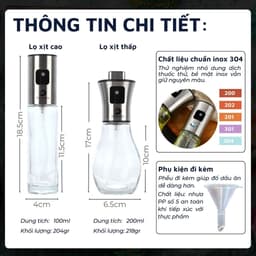 Thumbnail Bình xịt dầu ăn DandiHome dạng phun sương kèm phễu sử dụng cho vỉ nướng, nồi chiên không dầu trong nhà bếp 3
