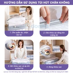 Thumbnail Túi hút chân không đựng quần áo DOROTA không cần dùng bơm tái sử dụng chống nước chống mốc 56x80cm FL568 4