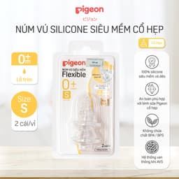 Thumbnail Núm vú cổ hẹp silicone siêu mềm Pigeon (2 cái/vỉ) 4