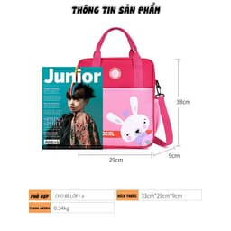 Thumbnail Túi xách cho bé đi học thêm đeo chéo và đeo balo 1989KIDS SHOP đựng đồ dùng sách vở phù hợp nhất cho bé cấp 1 1