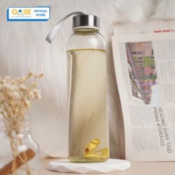Thumbnail Chai thủy tinh đựng nước nắp dây xách GOSE đựng nước ép sinh tố detox nắp nhôm bạc 2