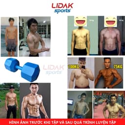 Thumbnail Tạ tay 12kg LIDAK ruột tạ có lõi sắt chống gãy siêu bền , tạ tập gym tại nhà 12kg bọc nhựa đúc sẵn - LIDAK SPORT 4