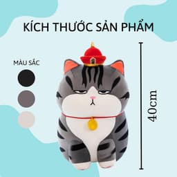 Thumbnail Gấu Bông Mèo Hoàng Thượng, thú nhồi bông mèo thần tài Nhập Khẩu Cao Cấp - ZingZingMart (Hỗ trợ viết thiệp tặng quà) 3