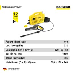 Thumbnail Combo Máy xịt rửa xe Karcher K2 Classic và dây cấp nước 1.5 m 2