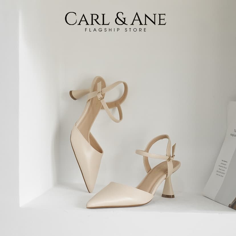 Ảnh Carl & Ane - Giày cao gót nữ mũi nhọn phong cách thanh lịch cao 7cm màu đen - CL039 4