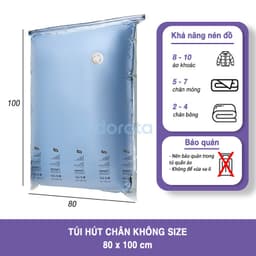 Thumbnail Túi đựng chăn mền hút chân không DOROTA không cần dùng bơm tái sử dụng chống mốc loại lớn 80x100 FL810 1