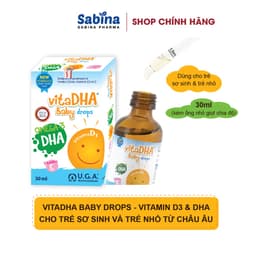 Thumbnail VitaDHA Baby Drops – Thực phẩm bảo vệ sức khoẻ bổ sung D3 và DHA cho bé 30ml U.G.A. Nutraceuticals. Date Th10-2026 1