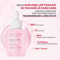 Thumbnail Serum Niacinamide 20% Giảm Mụn, Mờ Thâm Đỏ, Thu Nhỏ LCL Derladie Laboratoire Pore Tightening Ampoule 30ml 2