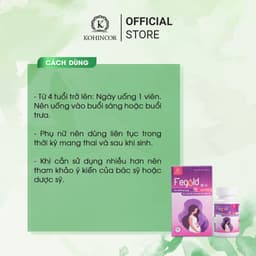 Thumbnail Viên uống bổ sung sắt FEGOLD Kohinoor (60 viên) 2