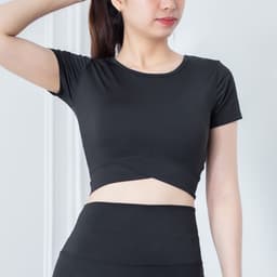 Thumbnail Áo thể thao Gladimax Croptop Vạt Chéo cộc tay mặc đi tập, đi chơi,... 3