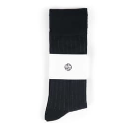 Thumbnail Tất Cổ Cao Mang Giày Tây, Màu Đen, Xanh Navy, Sọc Dọc - Cotton Co Giãn Thấm Hút Tốt - Thương Hiệu Be Classy 1