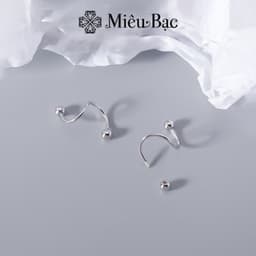Thumbnail Bông tai bạc nữ Miêu Bạc khuyên tai chốt bi xoáy cá tính (1 chiếc) chất liệu bạc 925 phụ kiện trang sức nữ B400704-1 3