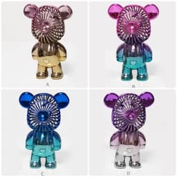 Thumbnail Quạt mini tích điện NIKITO cầm tay hình gấu Bearbrick siêu dễ thương có cổng sạc USB 2