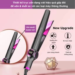 Thumbnail Máy Uốn Duỗi Là Ép Tóc 2 Trong 1 NANOMAX DYS 933 Pro Chất Liệu Gốm PTC 10 Cấp Độ Nhiệt Nóng Nhanh Cấp Ẩm LCD Hiển Thị 4