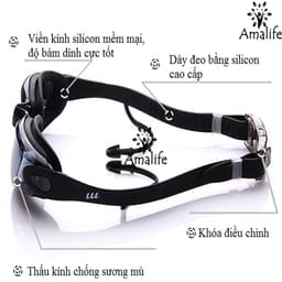 Thumbnail Màu Bạc - Kính Bơi Tráng Bạc Gắn Bịt Tai Liền Vào Dây Đeo Chống Tia UV Chống Nước Gắn Liền Thân Chính Hãng Amalife 4