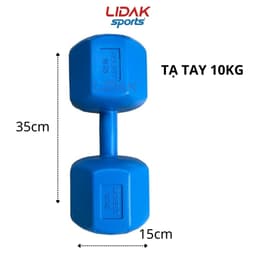 Thumbnail Tạ tay 10kg LIDAK ruột tạ có lõi thép chống gãy siêu bền , tạ tập gym tại nhà 10kg bọc nhựa đúc sẵn ruột - LIDAK SPORT 2