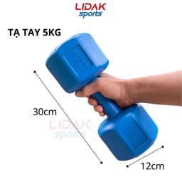 Thumbnail Tạ tay 5kg LIDAK ruột tạ có lõi thép chống gãy siêu bền , tạ tập gym tại nhà 5kg bọc nhựa đúc đặc ruột LIDAK SPORT 2