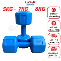 Thumbnail Tạ tay LIDAK 5kg 7kg 8kg bát giác có lõi thép chống gãy siêu bền , tạ tập tay tại nhà bọc nhựa đặc ruột - LIDAK SPORT 1