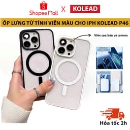 Thumbnail Ốp Điện Thoại Từ Tính viền màu P46 KOLEAD đạt chuẩn Chống Va Đập Cho iphone 16 15 14 Pro Max plus 13 12 11 Pro Max 1