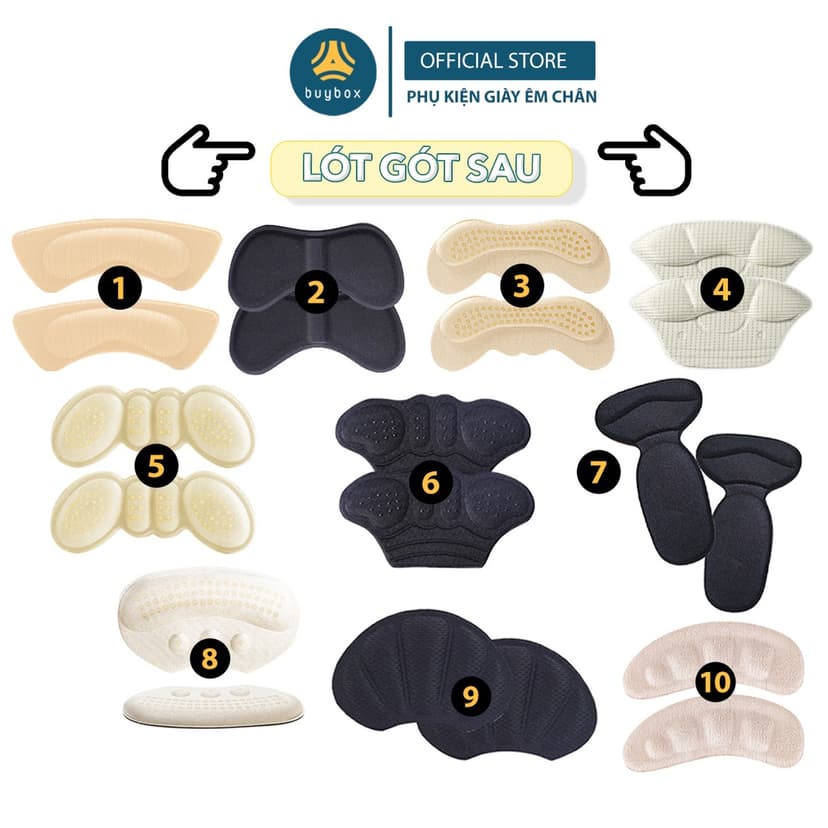 Ảnh Mẫu lót gót sau, giảm size, chống trầy, hạn chế đau gót khi mang giày - Buybox 1