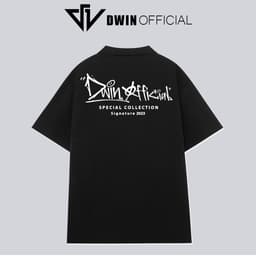 Thumbnail Áo polo nam nữ brand in Dwin SIGNATURE cổ bẻ vải cá sấu basic form rộng tay lỡ unisex oversize 4