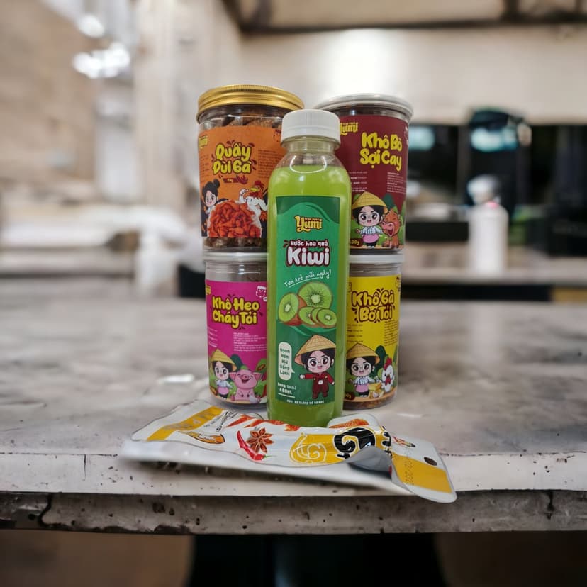 Ảnh Combo BÒ GÀ HEO 3 hũ thịt khô Trạm ngọt Yumi TẶNG 1 hũ Quẩy đùi gà 1 nước ngọt 1 chân gà cay giá hời 2