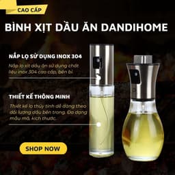 Thumbnail Bình xịt dầu ăn DandiHome dạng phun sương kèm phễu sử dụng cho vỉ nướng, nồi chiên không dầu trong nhà bếp 2