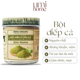 Thumbnail Bột Diếp Cá đắp mặt hữu cơ UMIHOME nguyên chất 135g - Đắp mặt ngừa mụn, dưỡng da trắng mịn và ngừa thâm hiệu quả 1