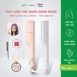 Thumbnail Máy Uốn Tóc Xoăn Gợn Sóng Nước NANOMAX D25 4 Mức Điều Chỉnh Nhiệt Làm Nóng 30 Giây Ion Âm Giữ Nếp Lâu 1