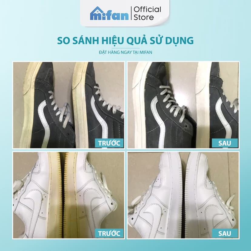 Ảnh Dung dịch tẩy ố vàng đế giày Mifan LKB 100gr - Vệ sinh, làm trắng các đồ cao su, sneaker, giầy thể thao 1