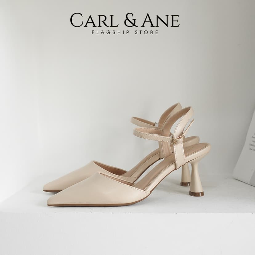 Ảnh Carl & Ane - Giày cao gót nữ mũi nhọn phong cách thanh lịch cao 7cm màu đen - CL039 3