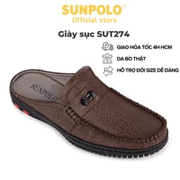 Thumbnail Giày sục nam Da bò cao cấp SUNPOLO công sở đi chơi SPO274 1