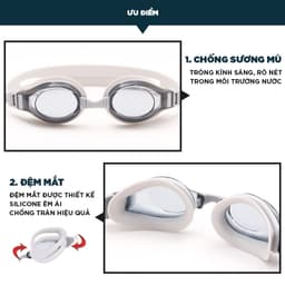 Thumbnail Kiếng Bơi (Kính Bơi tặng kèm bộ kit bịt tai) Người Lớn Chống UV Chống Sương Dây Đeo SiliconeCleacco SG1670 BORO SPORT 1