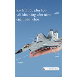 Thumbnail Đồ chơi máy bay tiêm kích J-15 KAVY bằng hợp kim có nhạc, đèn phun được khói chạy cót sạc điện USB 1